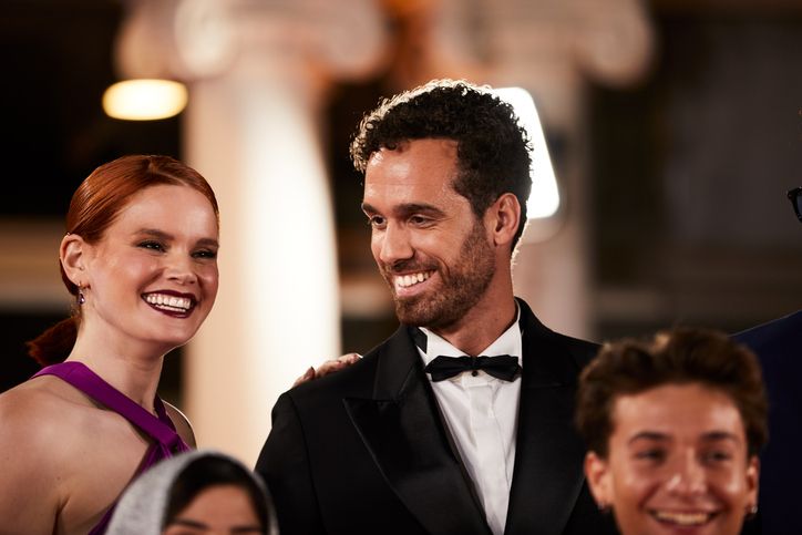 Couple dressed in formal attire enjoying a stylish special event at Hotel Preston in Nashville, Tennessee