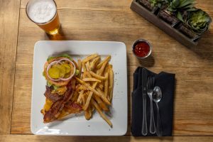 Chicken Bacon Sandwich and Fries at Hotel Preston Nashville Airport