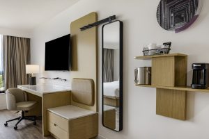 Coffee and TV in Room at Hotel Preston Nashville Airport